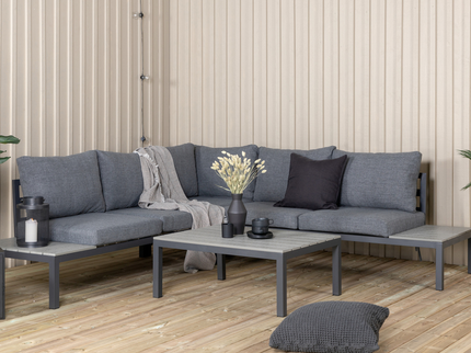 Venture Home Odense Hörnsoffgrupp Mörkgrå Utomhus