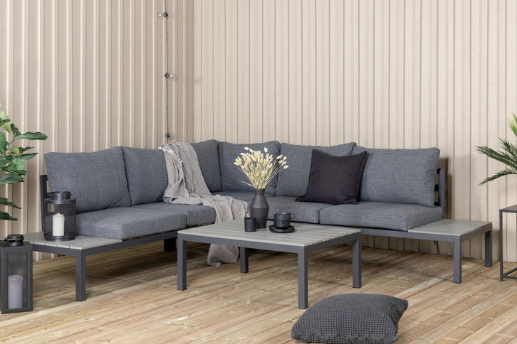 Venture Home Odense Hörnsoffgrupp Mörkgrå Utomhus