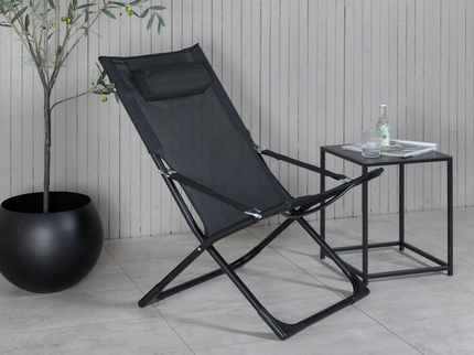 Venture Home Seville Solstol Svart 2-Pack