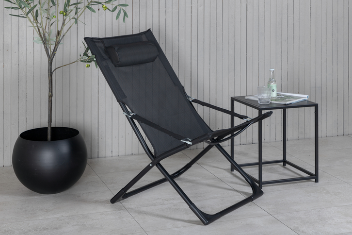 Venture Home Seville Solstol Svart 2-Pack