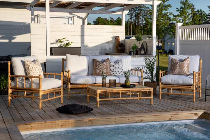 Venture Home Cane Soffbord 35 x 120 x 70 Natur Utomhus