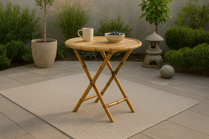 Venture Home Cane Cafebord Ø80 Natur