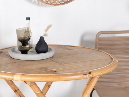 Venture Home Cane Cafebord Ø80 Natur