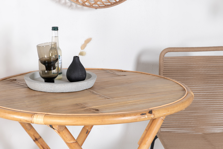 Venture Home Cane Cafebord Ø80 Natur