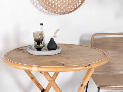 Venture Home Cane Cafebord Ø80 Natur