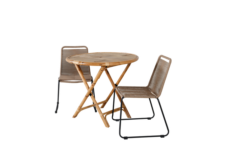 Venture Home Cane Cafebord Ø80 Natur