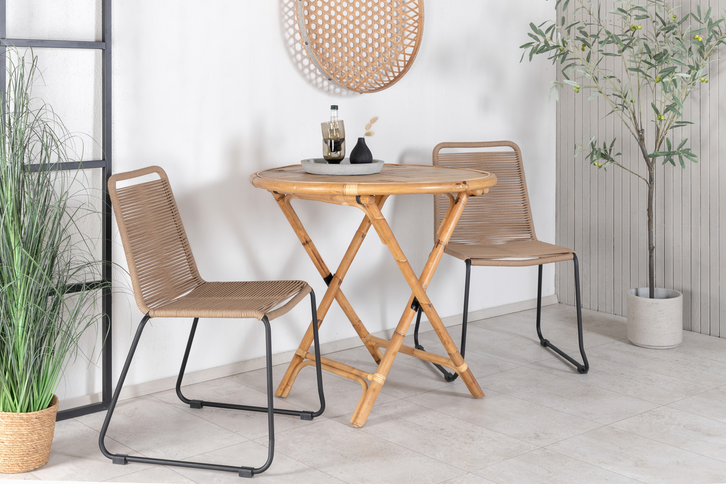 Venture Home Cane Cafebord Ø80 Natur