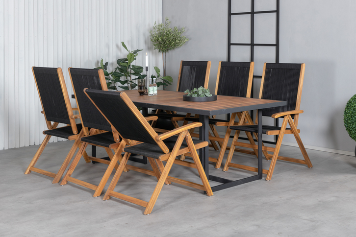 Venture Home Little John Matstolar 2-Pack Svart Utomhus