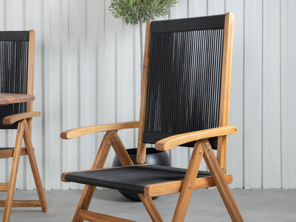 Venture Home Little John Matstolar 2-Pack Svart Utomhus