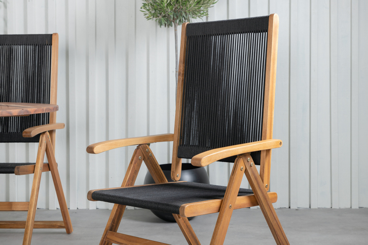 Venture Home Little John Matstolar 2-Pack Svart Utomhus