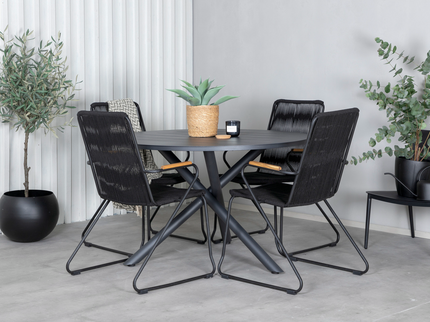 Venture Home Alma Runt Matbord Utomhus Svart