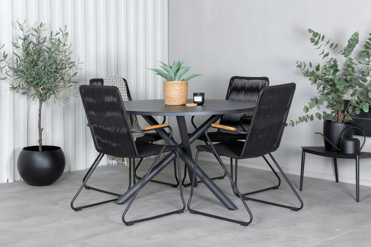 Venture Home Alma Runt Matbord Utomhus Svart