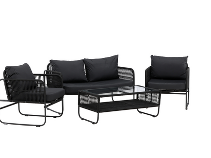 Venture Home Utah Loungegrupp Svart Utomhus