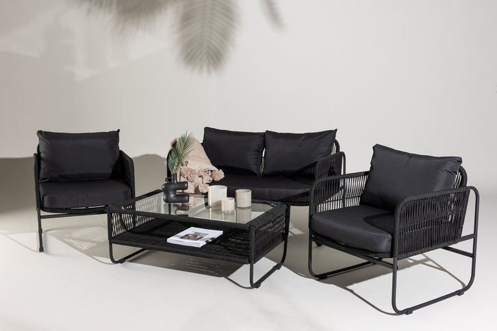 Venture Home Utah Loungegrupp Svart Utomhus