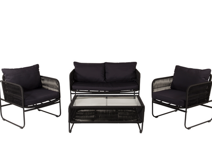 Venture Home Utah Loungegrupp Svart Utomhus