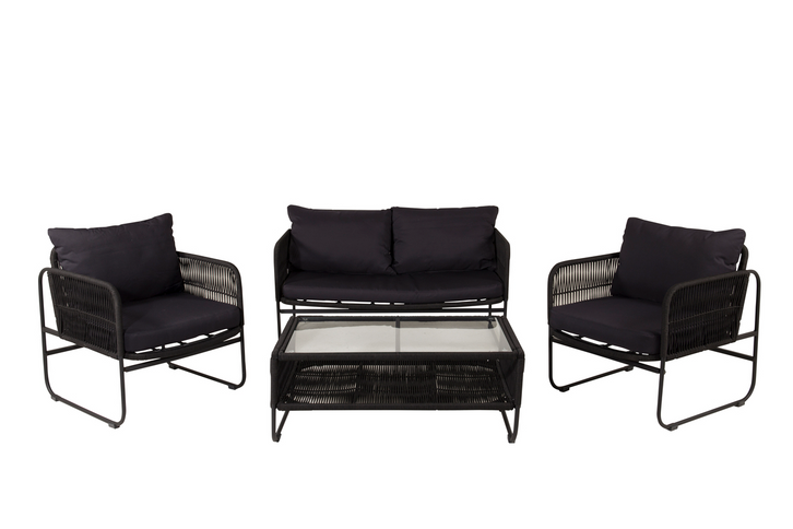 Venture Home Utah Loungegrupp Svart Utomhus
