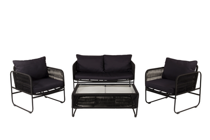 Venture Home Utah Loungegrupp Svart Utomhus
