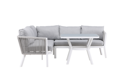 Venture Home Virya Hörnsoffgrupper Grå/Vit Utomhus