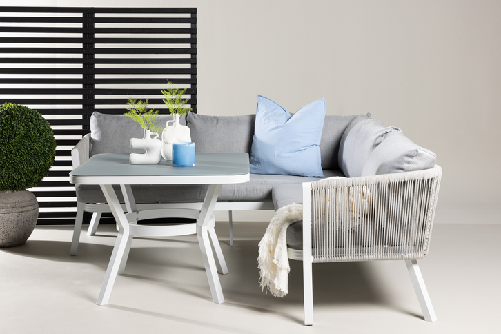 Venture Home Virya Hörnsoffgrupper Grå/Vit Utomhus