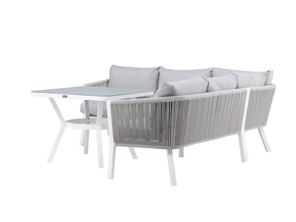 Venture Home Virya Hörnsoffgrupper Grå/Vit Utomhus