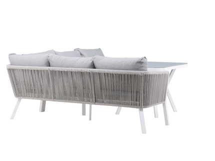 Venture Home Virya Hörnsoffgrupper Grå/Vit Utomhus