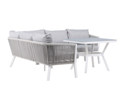 Venture Home Virya Hörnsoffgrupper Grå/Vit Utomhus