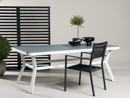Venture Home Virya Rektangulärt Matbord Utomhus Vit 74 x 200 x 100