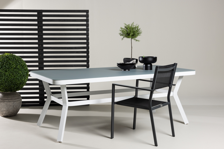 Venture Home Virya Rektangulärt Matbord Utomhus Vit 74 x 200 x 100