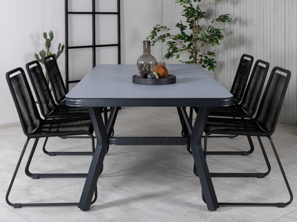 Venture Home Virya Rektangulära Matbord Utomhus Svart 74 x 200 x 100