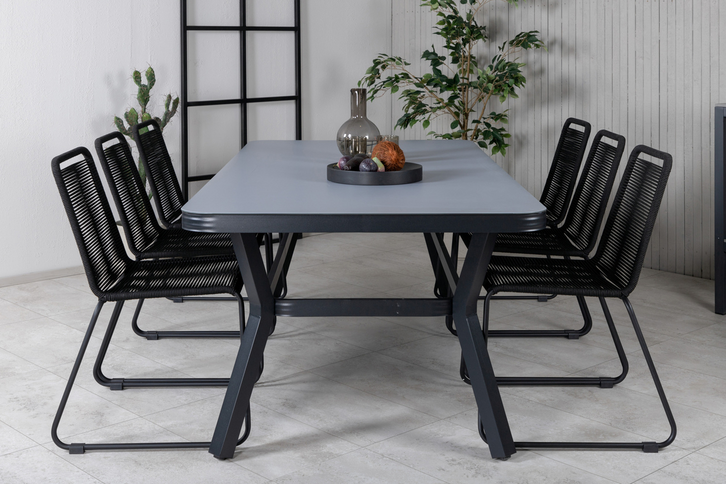 Venture Home Virya Rektangulära Matbord Utomhus Svart 74 x 200 x 100