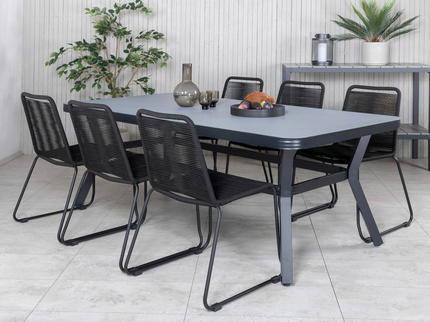 Venture Home Virya Rektangulära Matbord Utomhus Svart 74 x 200 x 100