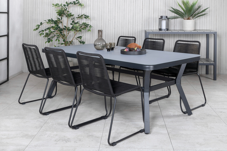 Venture Home Virya Rektangulära Matbord Utomhus Svart 74 x 200 x 100