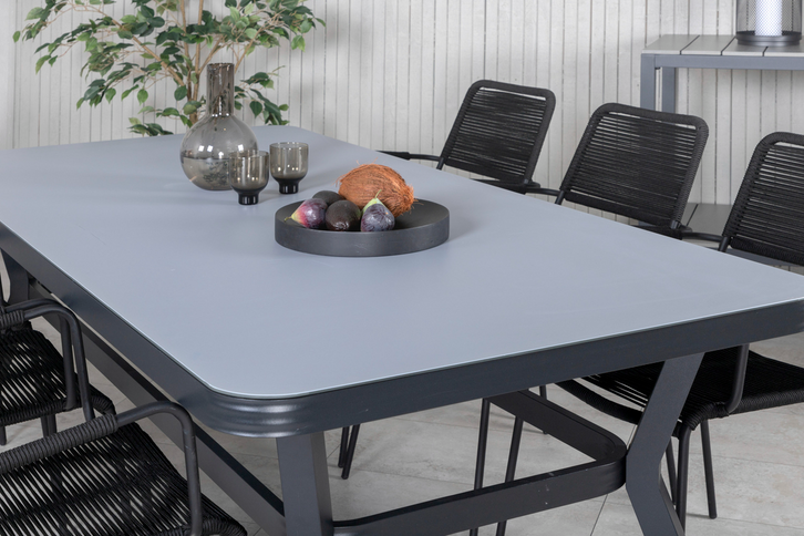 Venture Home Virya Rektangulära Matbord Utomhus Svart 74 x 200 x 100