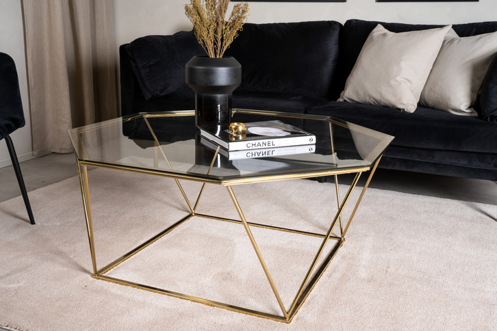 Furniture Fashion Österlen Soffbord 45 x 100 x 100 Guld