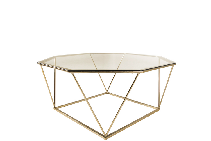 Furniture Fashion Österlen Soffbord 45 x 100 x 100 Guld
