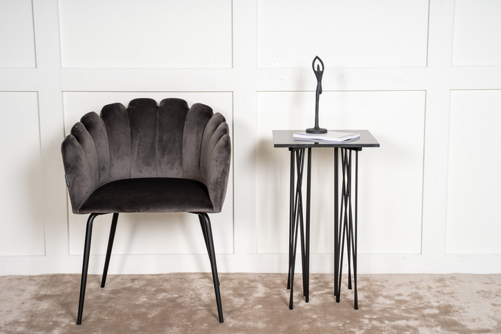 Furniture Fashion Stone Sidobord 65 x 40 x 40 Svart