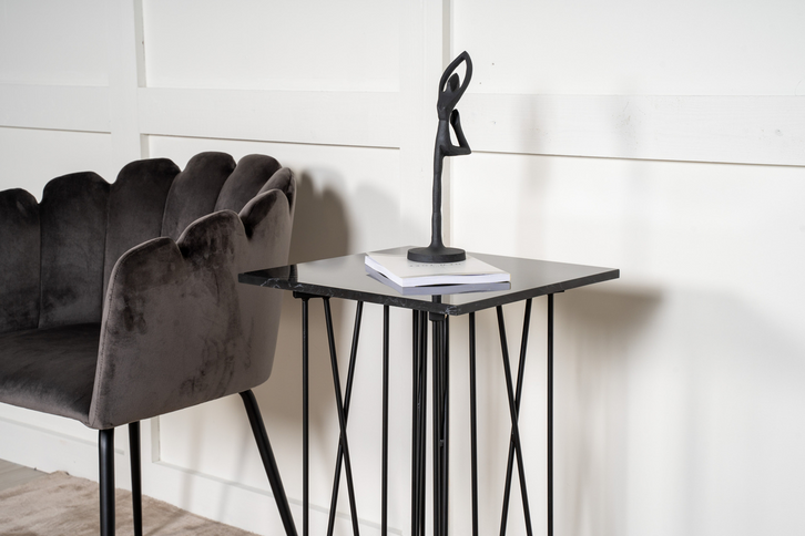 Furniture Fashion Stone Sidobord 65 x 40 x 40 Svart