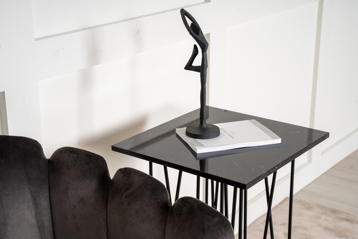 Furniture Fashion Stone Sidobord 65 x 40 x 40 Svart