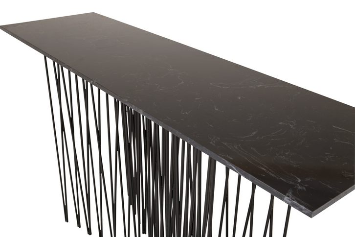 Furniture Fashion Stone Sidobord 74 x 130 x 37 Svart
