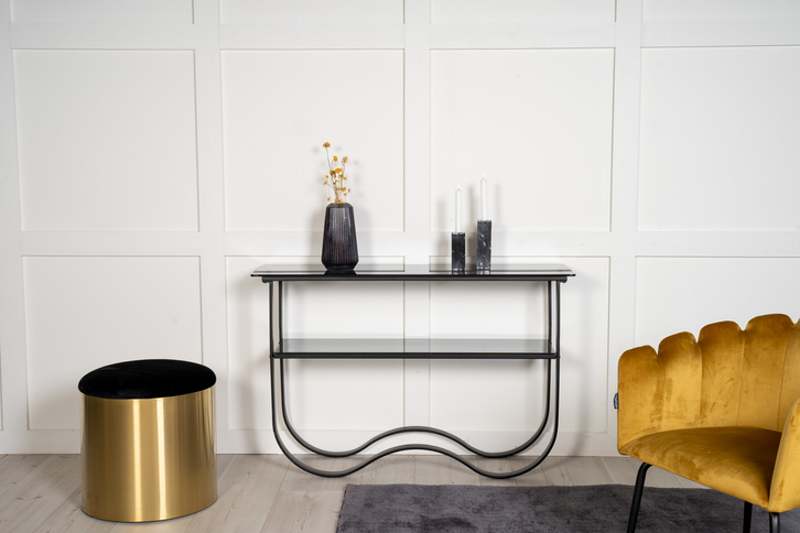 Furniture Fashion Wavy Sidobord 76 x 117 x 33,5 Svart