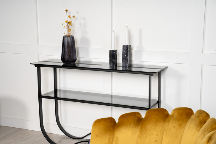 Furniture Fashion Wavy Sidobord 76 x 117 x 33,5 Svart