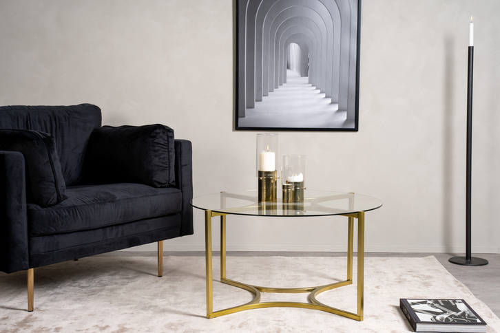 Furniture Fashion Kivik Soffbord Ø90 Guld