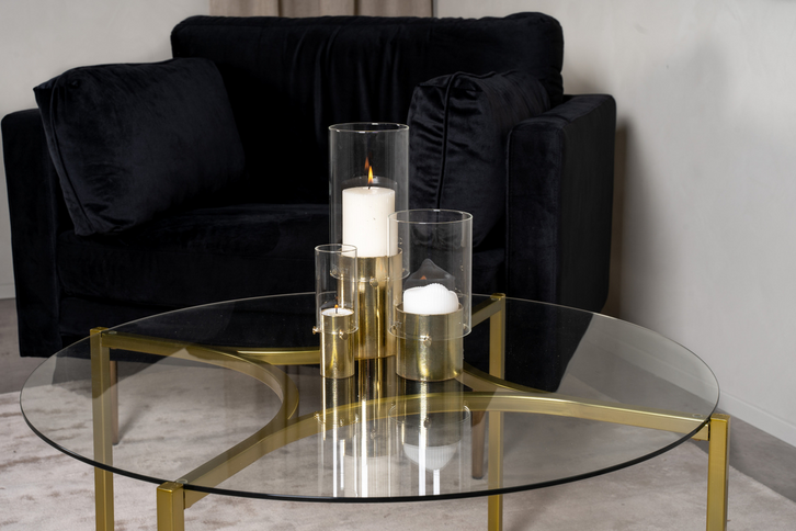 Furniture Fashion Kivik Soffbord Ø90 Guld