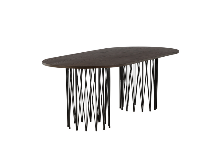 Furniture Fashion Stone Ovalt Matbord 100 x 220 Mocka