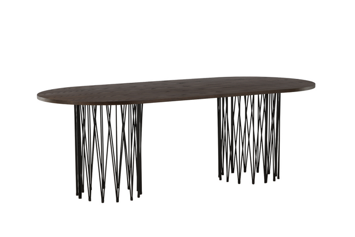 Furniture Fashion Stone Ovalt Matbord 100 x 220 Mocka