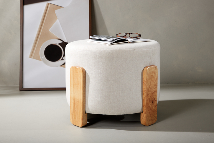 Venture Home Coffey Ottoman Ø50 ⌀50 Vit