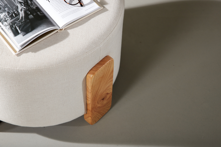 Venture Home Coffey Ottoman Ø50 ⌀50 Vit