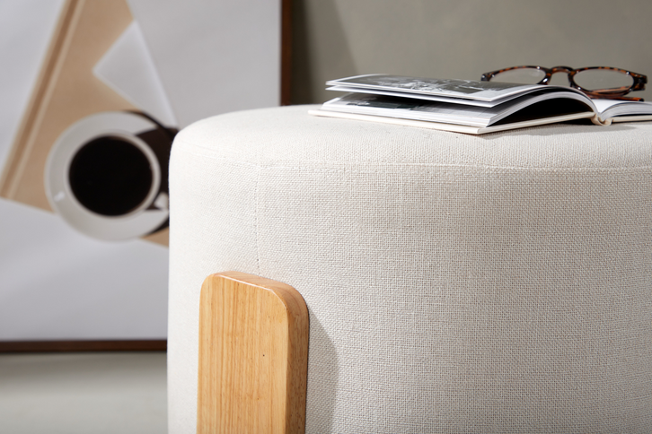 Venture Home Coffey Ottoman Ø50 ⌀50 Vit