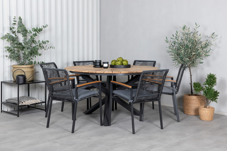 Venture Home Dallas Matstolar 2-Pack Svart Utomhus