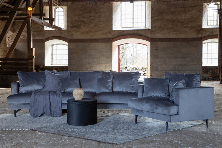 Venture Home Sofia 3-Sits Soffa Mörkgrå